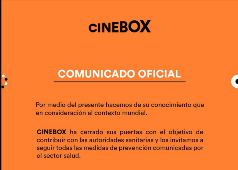 COMUNICADO OFICIAL – CINEBOX